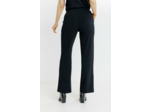 Pantalon Maille Large Détail Bouton Doré