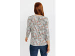 T-Shirt Col Mao Imprime Fleuri