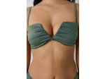 Bandeau coques fines bretelles amovibles haut de maillot irisé