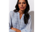 Blouse manches longues unie BLEU CIEL Femme