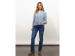 Blouse manches 3/4 imprimé à fleurs BLEU Femme