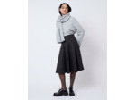 Jupe midi faux uni ANTHRACITE