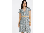 Robe cache-coeur avec ceinture rafia