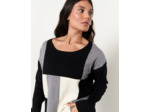 Tunique mi-longue color bloc GRIS Femme