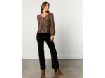 Top manches longues imprimé léopard MARRON Femme