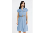 Robe chemise avec ceinture rafia