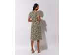 Robe midi imprimé à fleurs KAKI