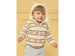 Gilet à capuche jacquard animaux