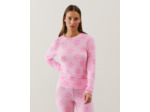 Top en jersey à motifs rose
