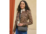 Veste courte en jacquard imprimé léopard BEIGE Femme