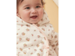 Veste de naissance à capuche écrue en tubique