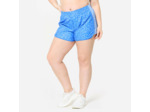 short de fitness court et léger, imprimé bleu léopard bande bleu ciel