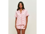 Short en jersey côtelé avec motifs cœurs et coccinelles