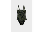 Maillot de bain 1 pièce gainant encolure carrée à motif