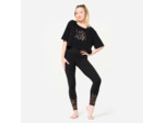 T-shirt danse modern jazz crop femme, noir graphite