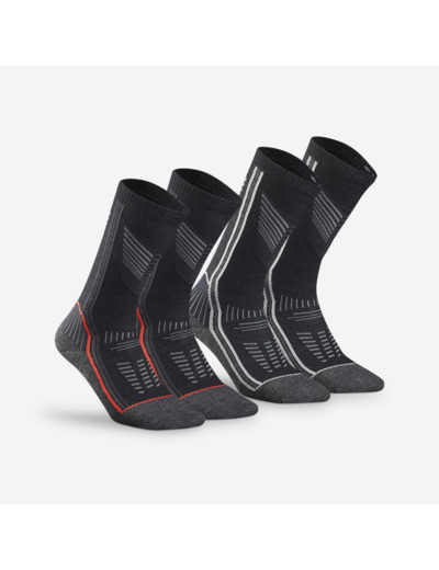 Chaussettes de randonnée chaudes, SH900 Mountain Mid gris