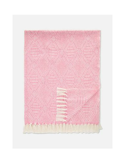 Couverture à motif géométrique et pampilles