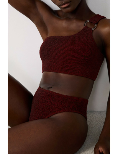 Bikini high leg en matière extensible bas de maillot