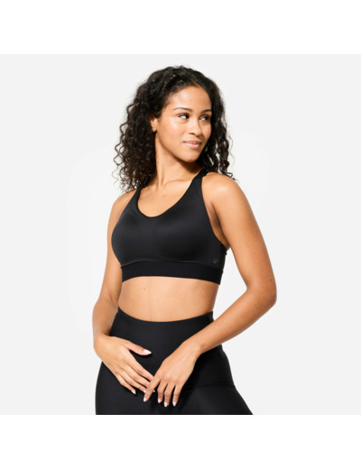 Brassière réglable avec coques maintien fort femme, noir