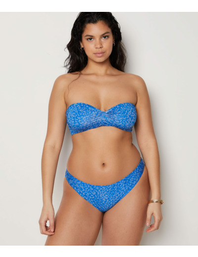 Bandeau armaturé haut de maillot imprimé léopard