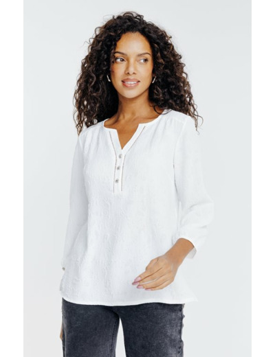 Tunique unie avec imprimé embossé