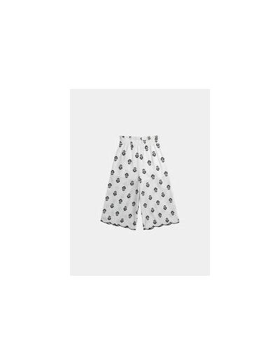 Pantalon écrue à imprimé fleurs pour fille