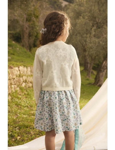 Gilet écru fleur