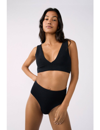 Culotte bikini taille haute en matière extensible