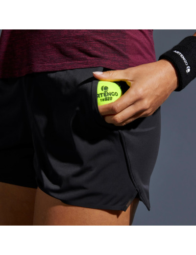 Short tennis light 2 en 1 femme - Light 900 noir