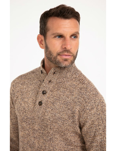 Pull Col Montant Boutonné