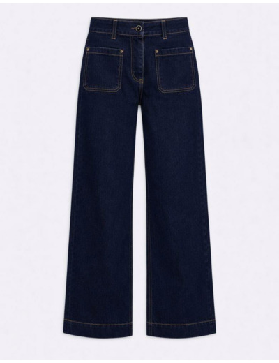 Jean long Wide MARINE Femme
