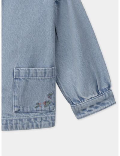 Veste en jean brodée « M » dans le dos