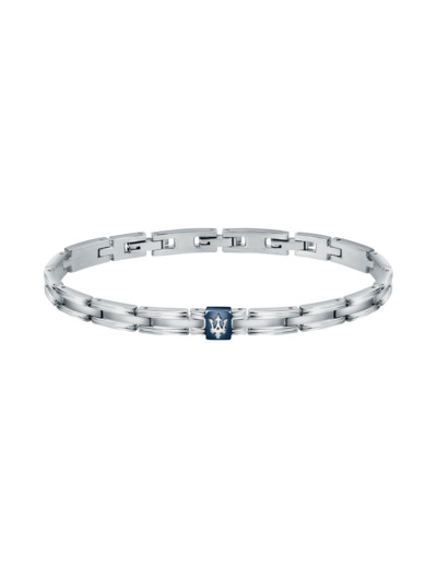 Bracelet Homme Steel Argenté, Bleu