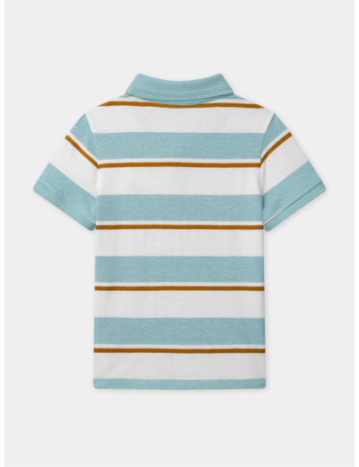 Polo Rayé Turquoise