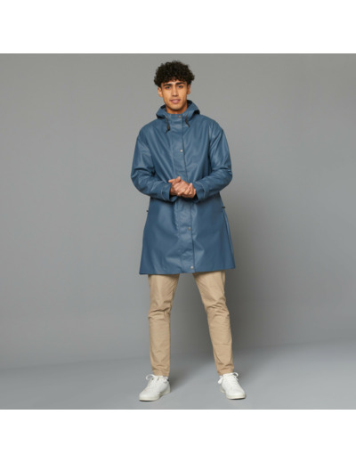 Parka imperméable vélo ville unisexe - bleu
