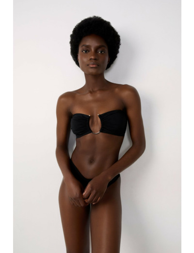 Bandeau haut de maillot détail anneau satiné
