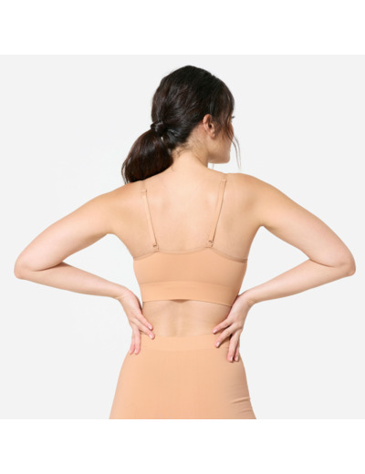 Brassière bretelles amovibles maintien léger Femme, beige