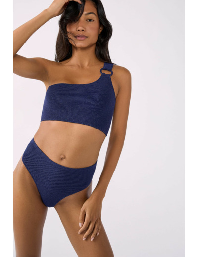 Culotte bikini taille haute en matière extensible