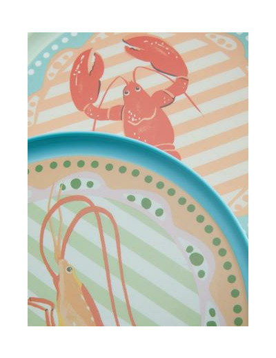 Lot de 2 petites assiettes fruits de mer