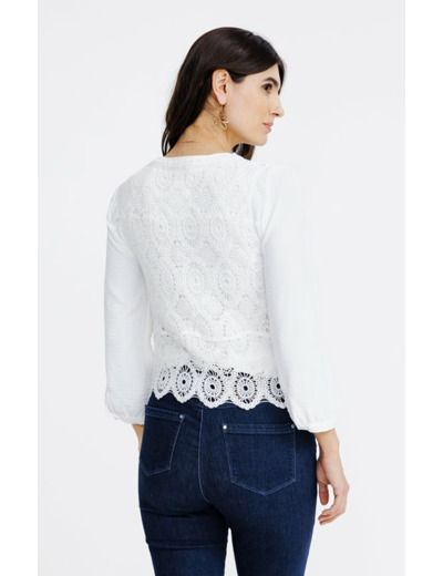 Cardigan bi-matière