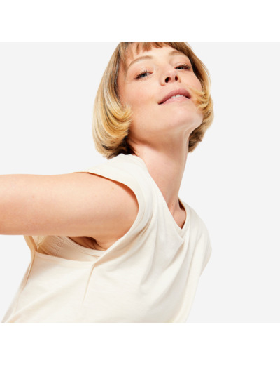 Ts crop loose yoga beige