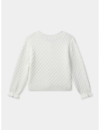 Cardigan blanc en maille Fille
