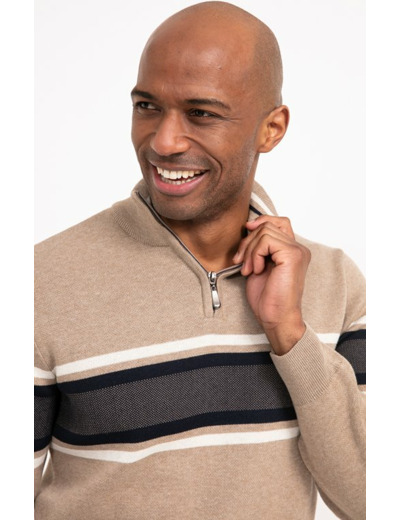Pull col montant rayé Bico