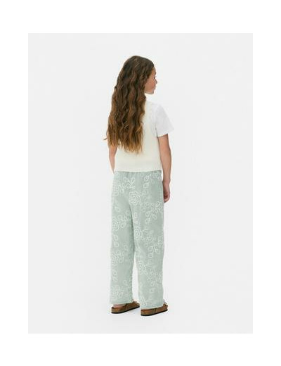 Pantalon à fleurs brodées