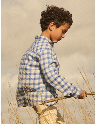 Chemise à Carreaux Bleu