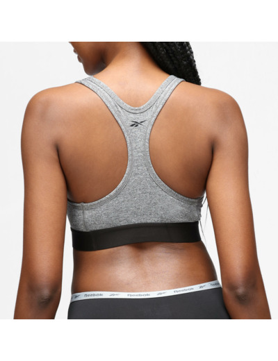 Brassière de fitness maintien modéré femme, grise
