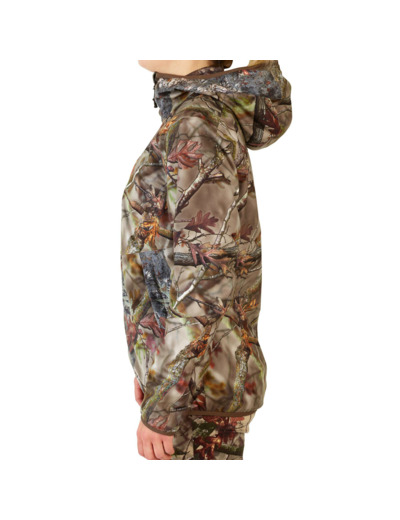 VESTE CHASSE FEMME IMPERMEABLE SILENCIEUSE CAMOUFLAGE 500