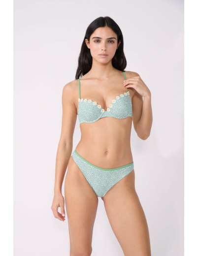 Culotte bikini bas de maillot fleuri
