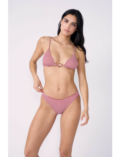 Culotte bikini bas de maillot avec rayures