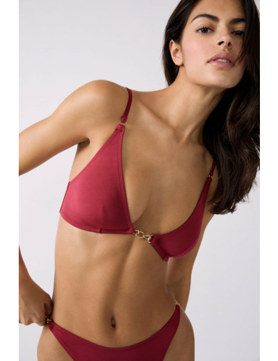 Triangle sans armatures détails bijoux haut de maillot